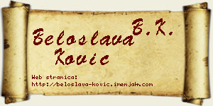 Beloslava Ković vizit kartica